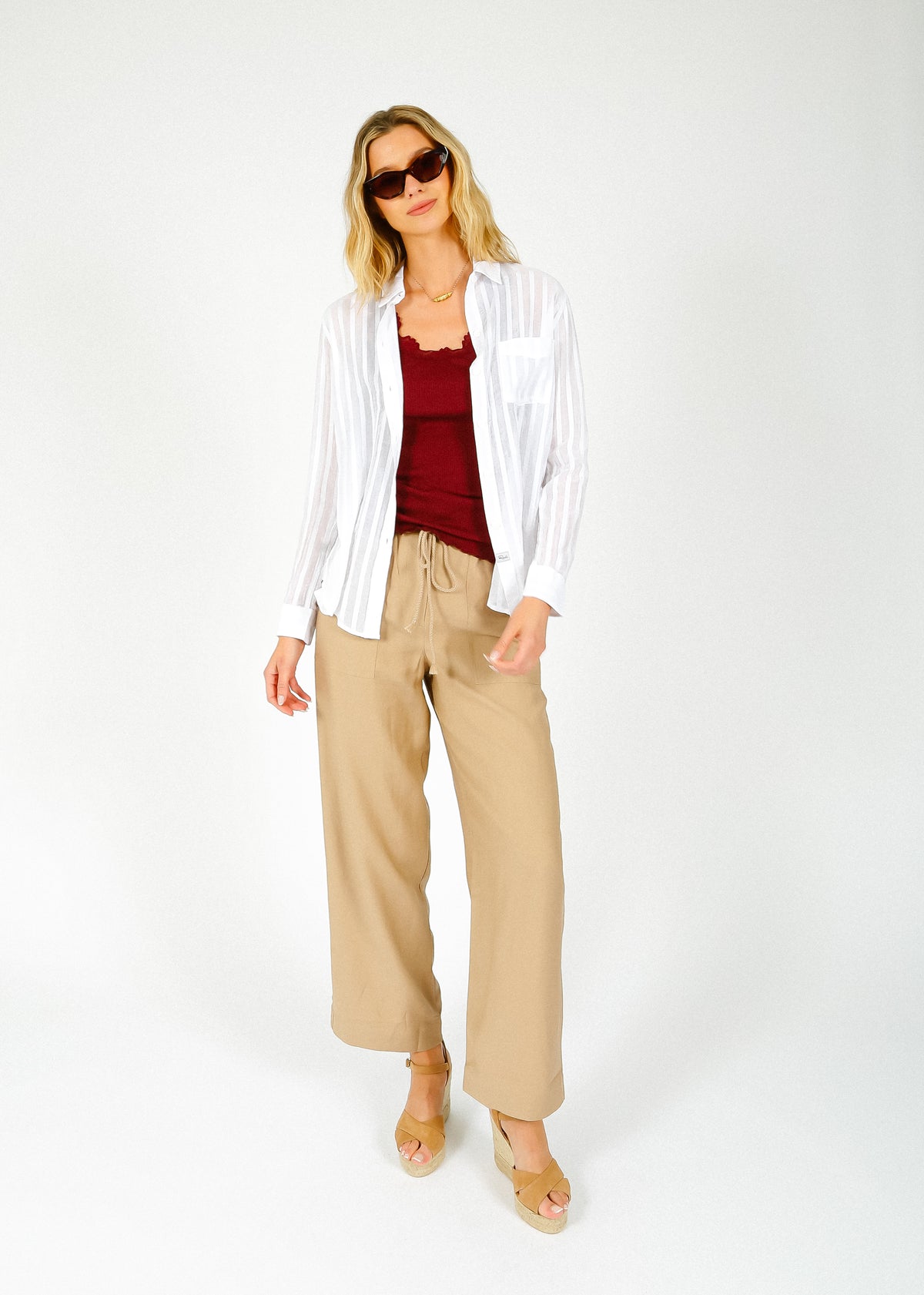 RAILS Charli Shirt in White Shadow Stripe
