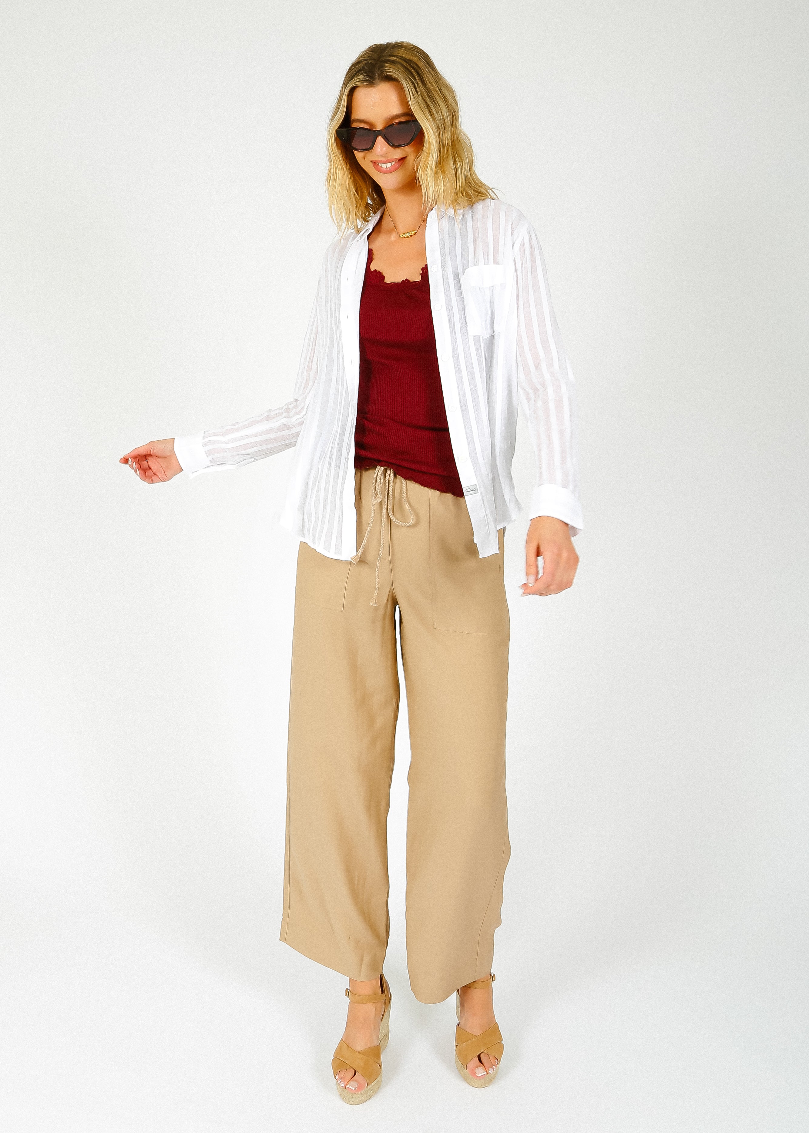RAILS Charli Shirt in White Shadow Stripe