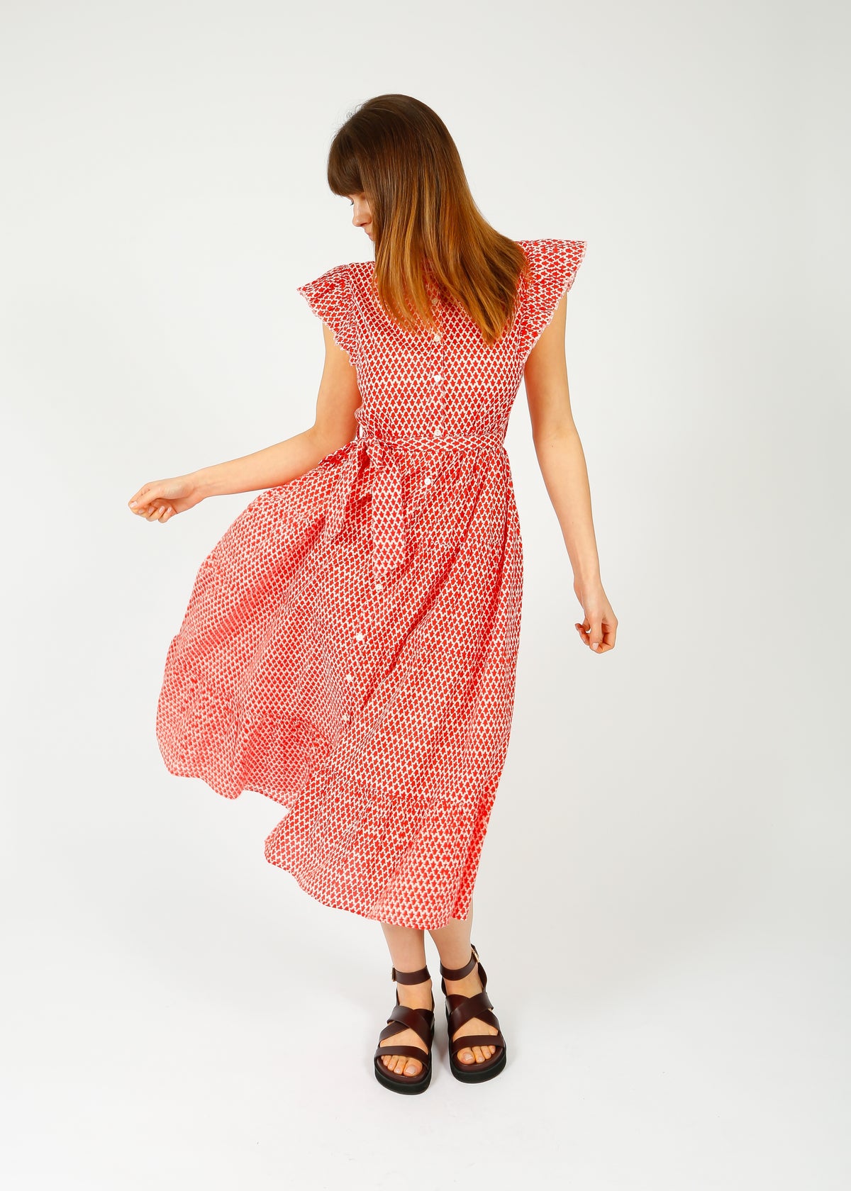 DREAM Long Beach Dress in Tulip Red
