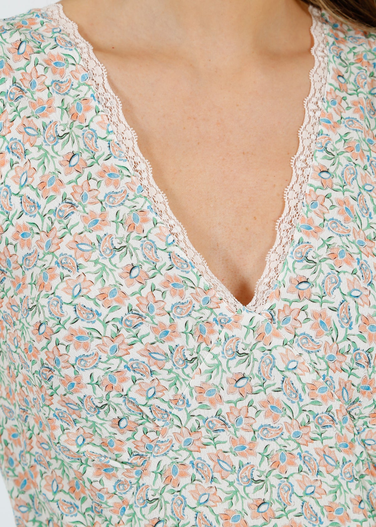 Primrose Park Mel Dress in Block Print Cream