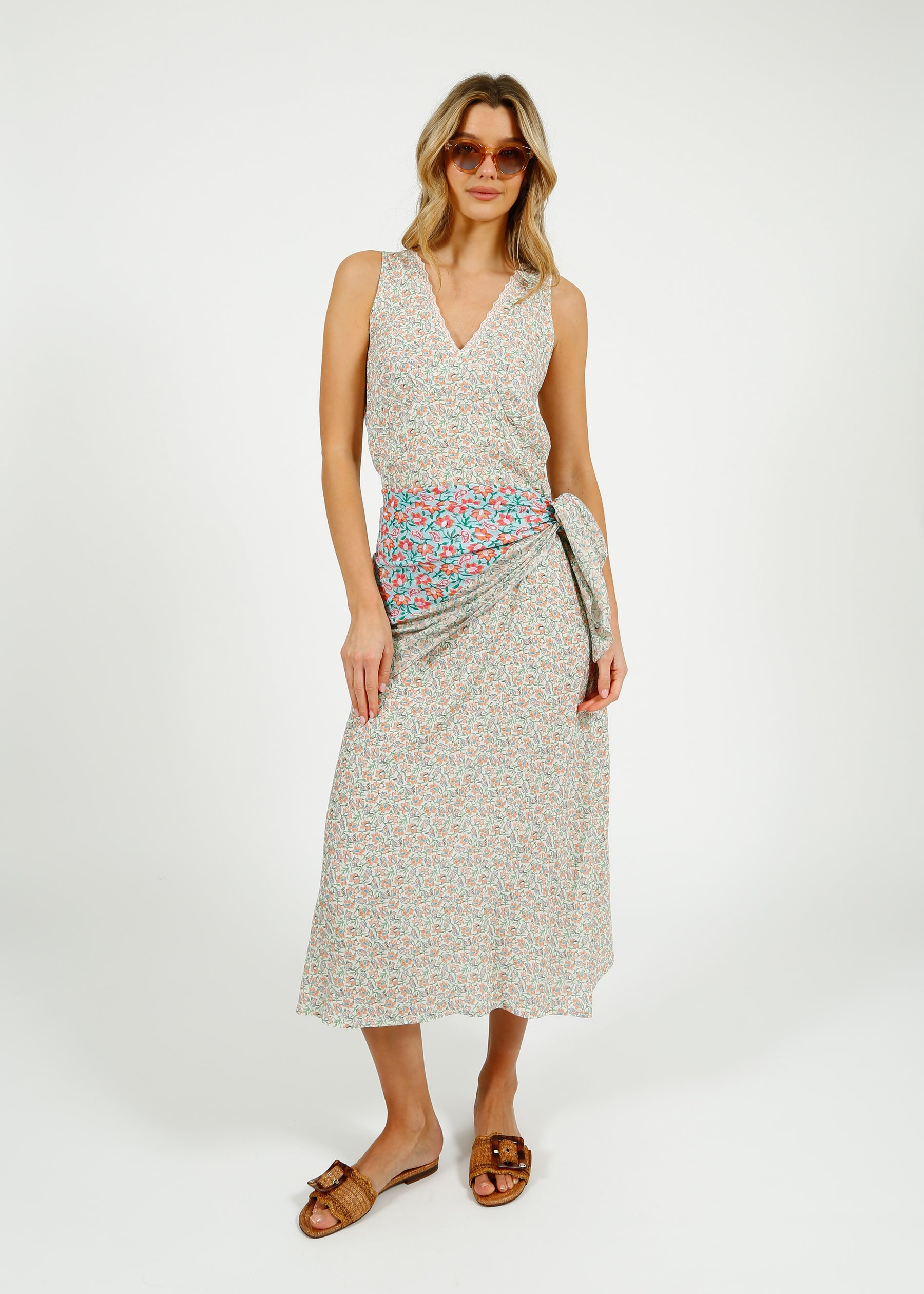 Primrose Park Mel Dress in Block Print Cream