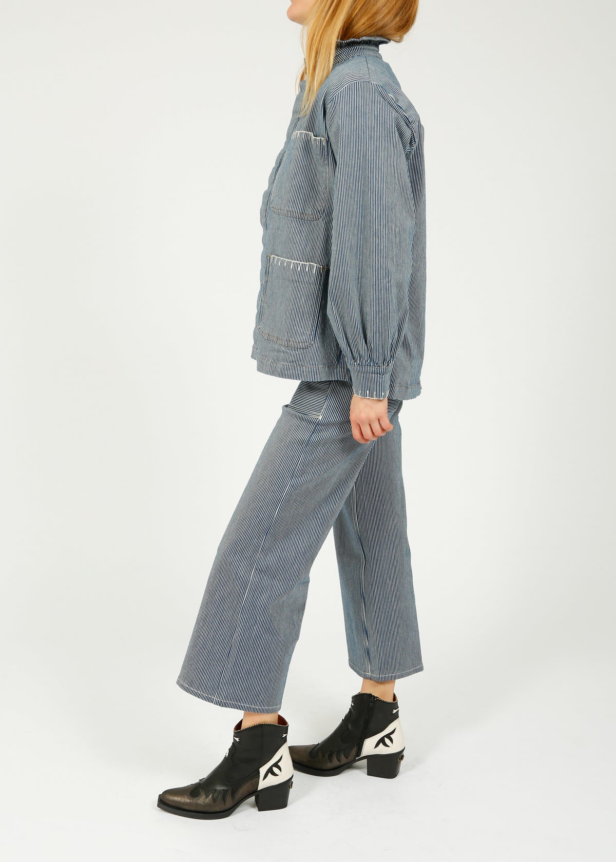 S&M Pablo Jacket in Striped Denim