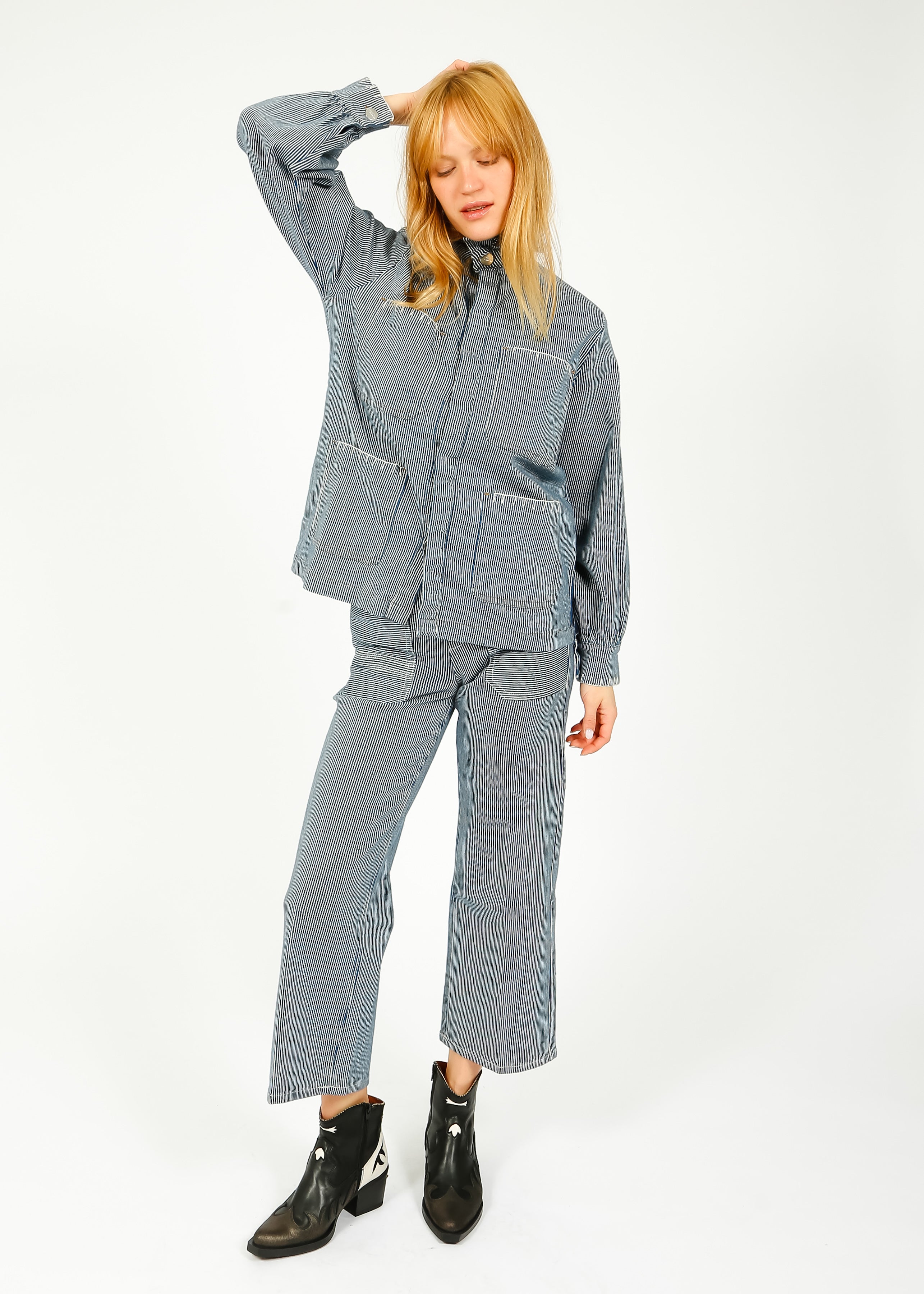 S&M Pablo Jacket in Striped Denim