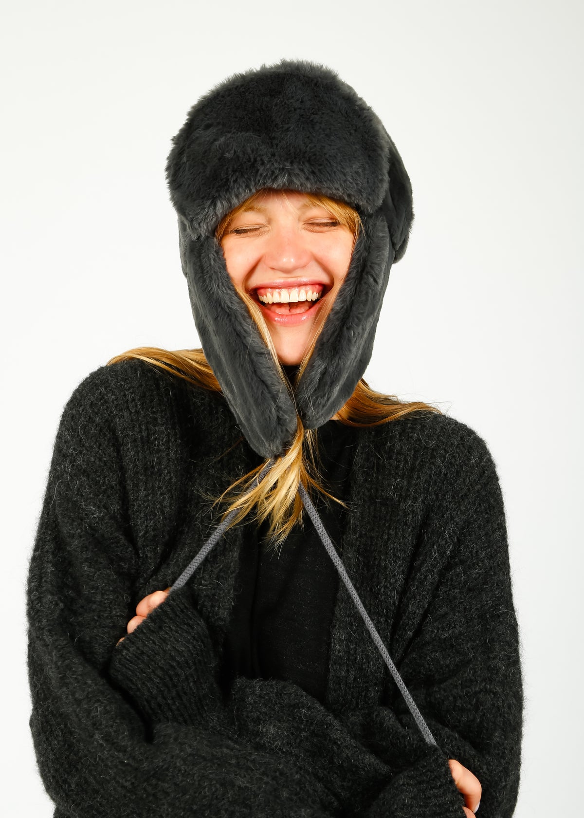R&P Adele Faux Fur Hat in Night