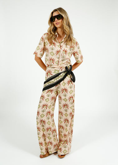 Primrose Park Kylie Trousers in Maxi Palm Cream