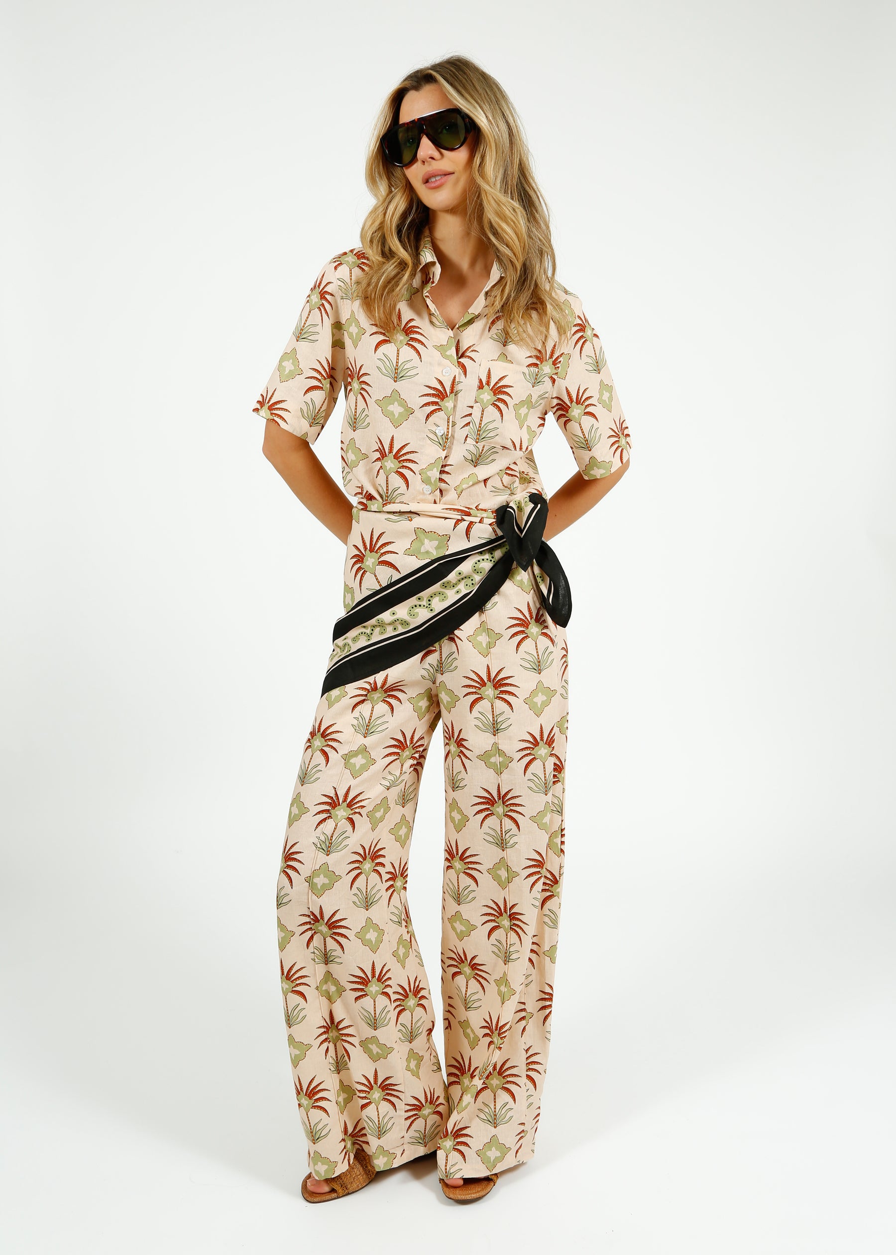 Primrose Park Scarf in Maxi Palm Cream