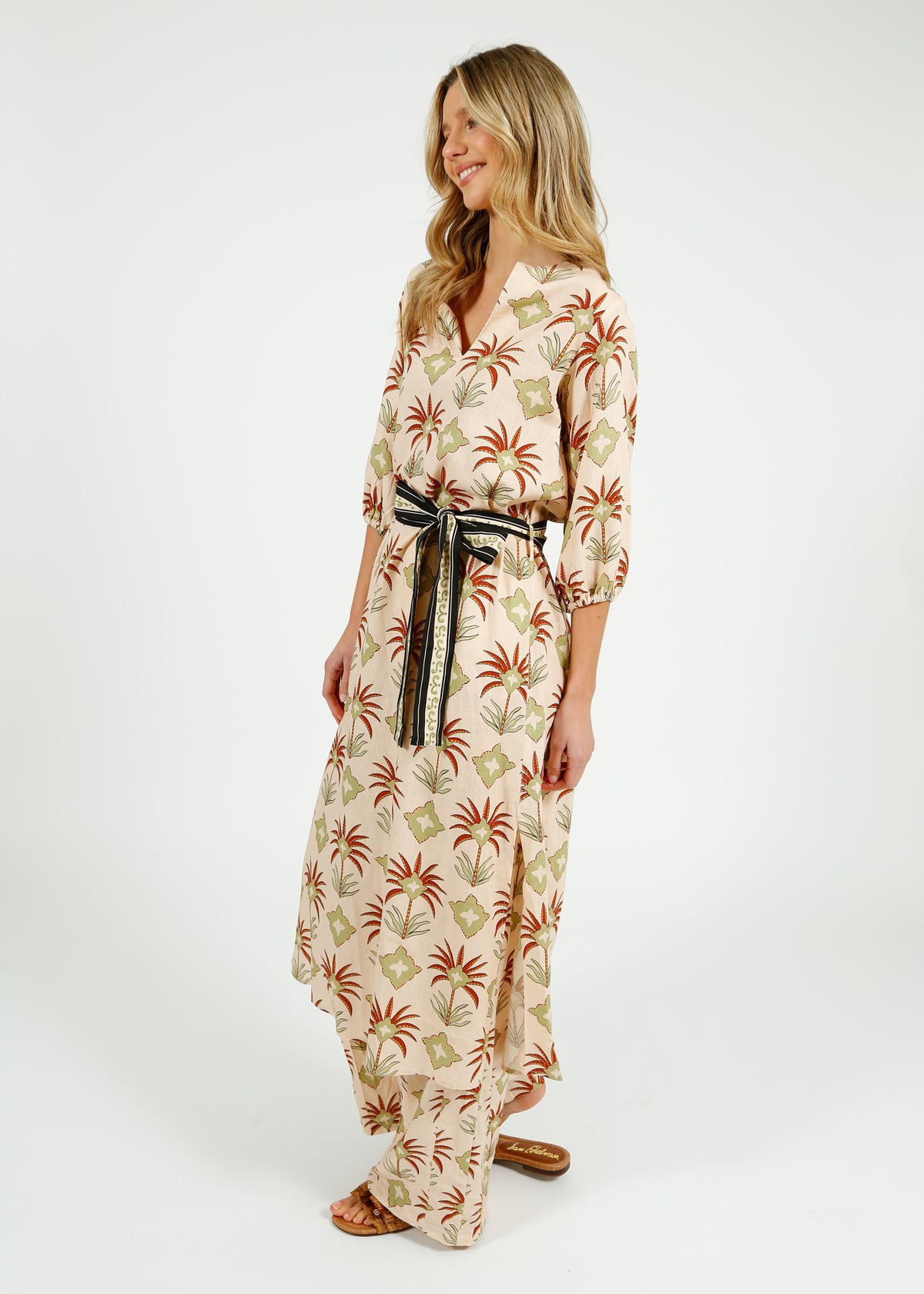 Primrose Park Harper Dress in Maxi Palm Cream