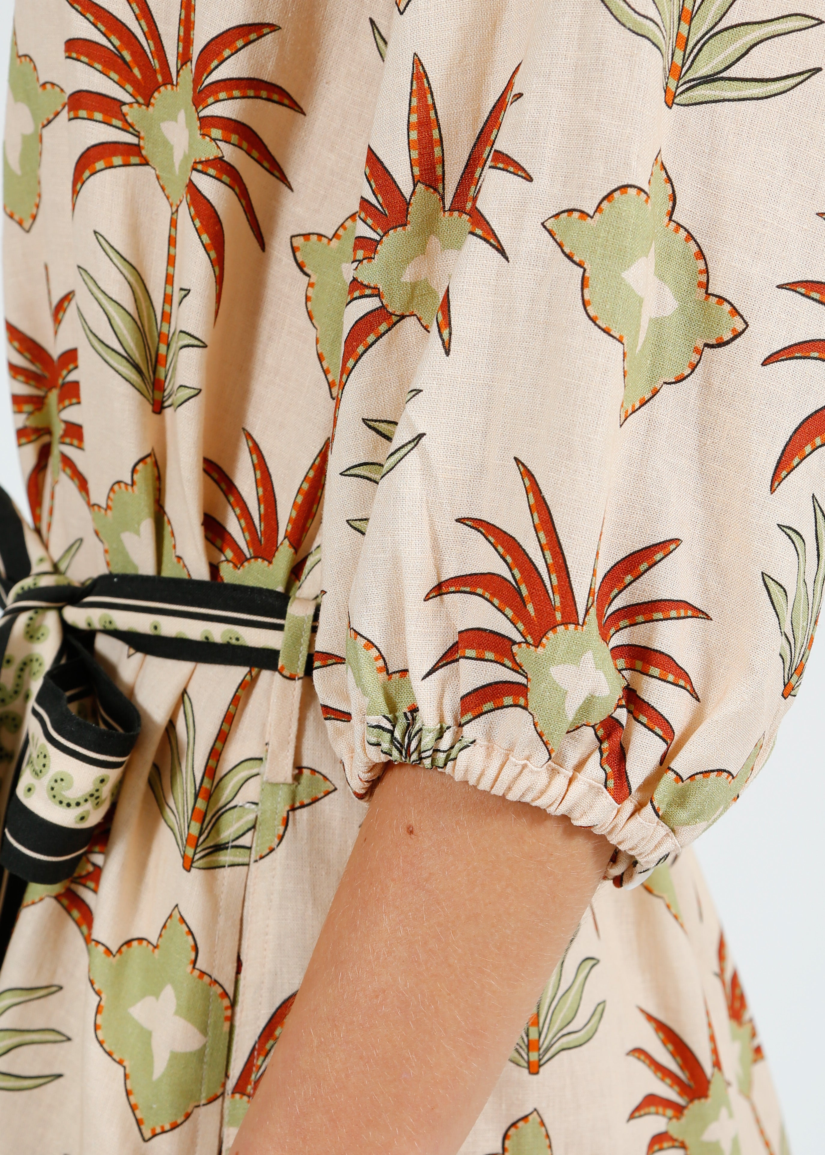 Primrose Park Harper Dress in Maxi Palm Cream