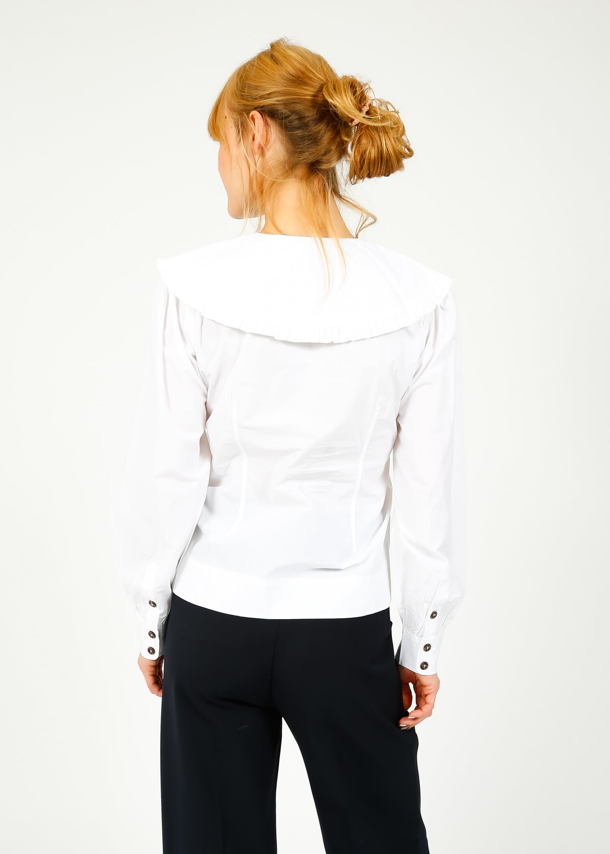 GANNI F5500 Fitted Shirt in White