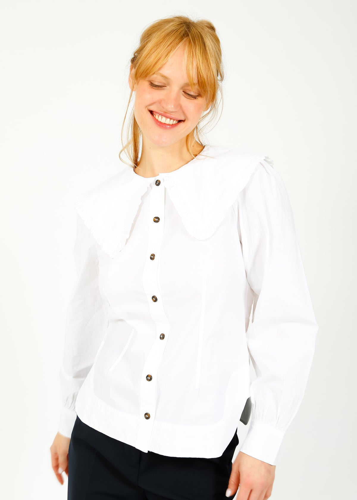 GANNI F5500 Fitted Shirt in White