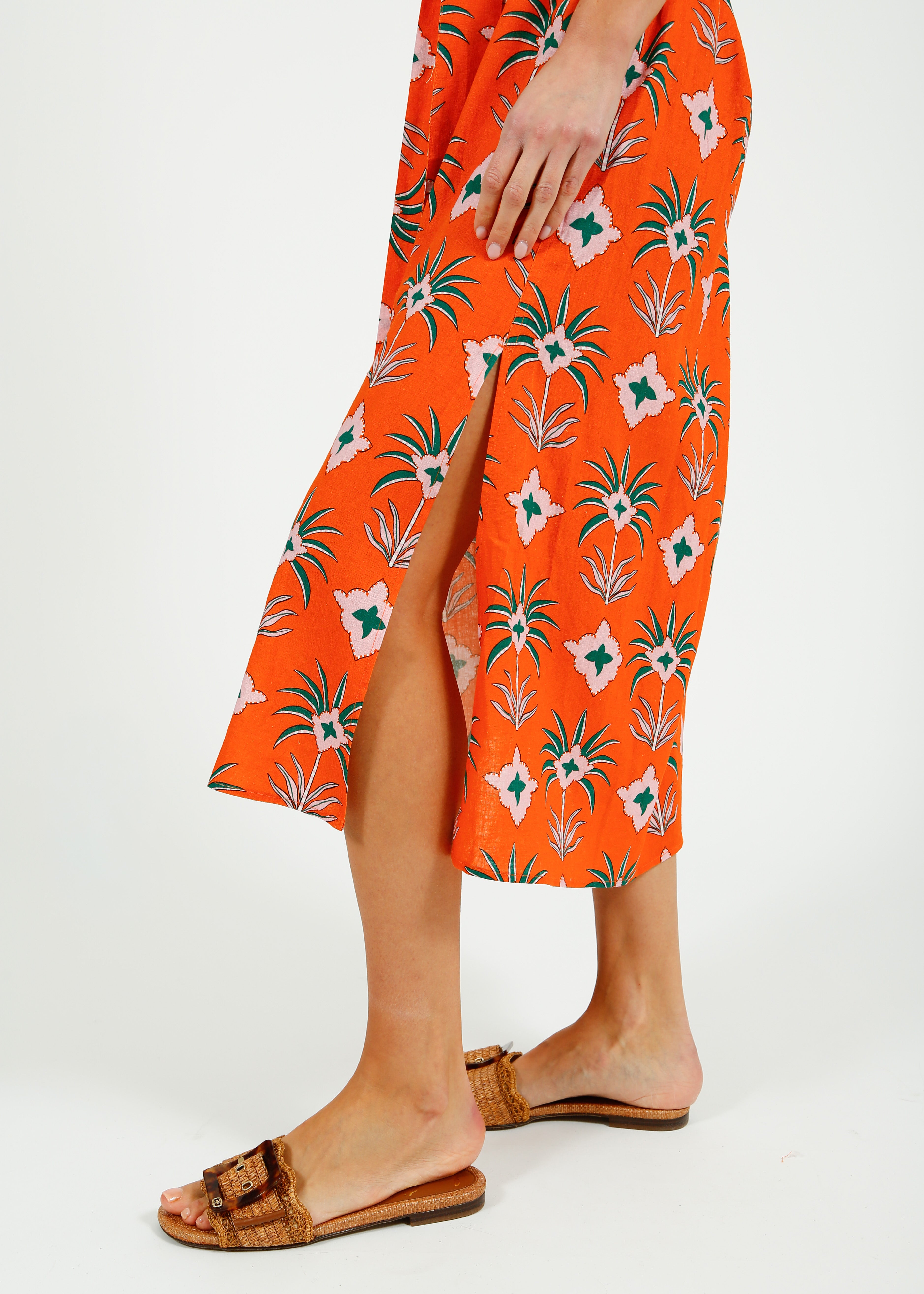Primrose Park Harper Dress in Maxi Palm Orange