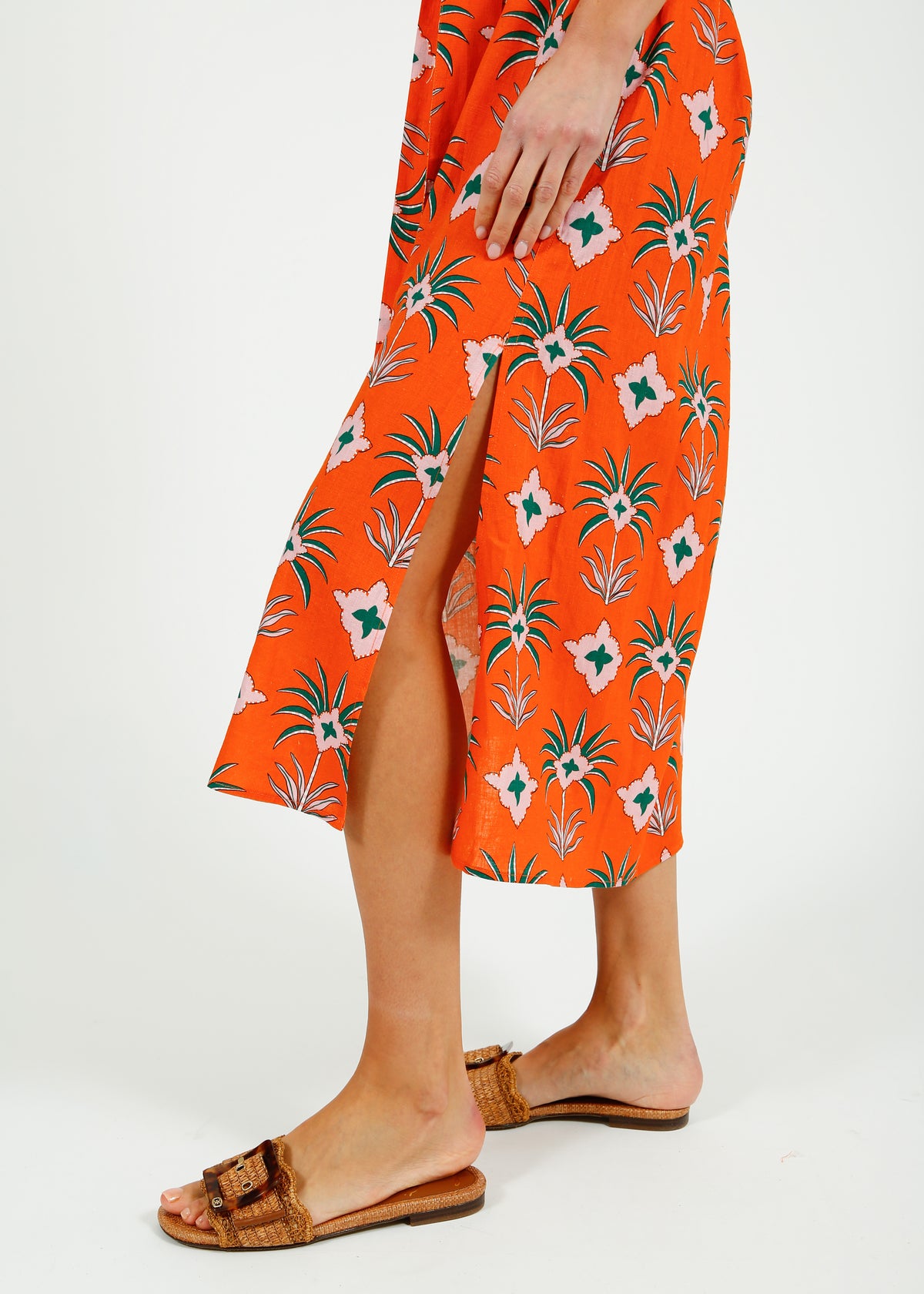 Primrose Park Harper Dress in Maxi Palm Orange