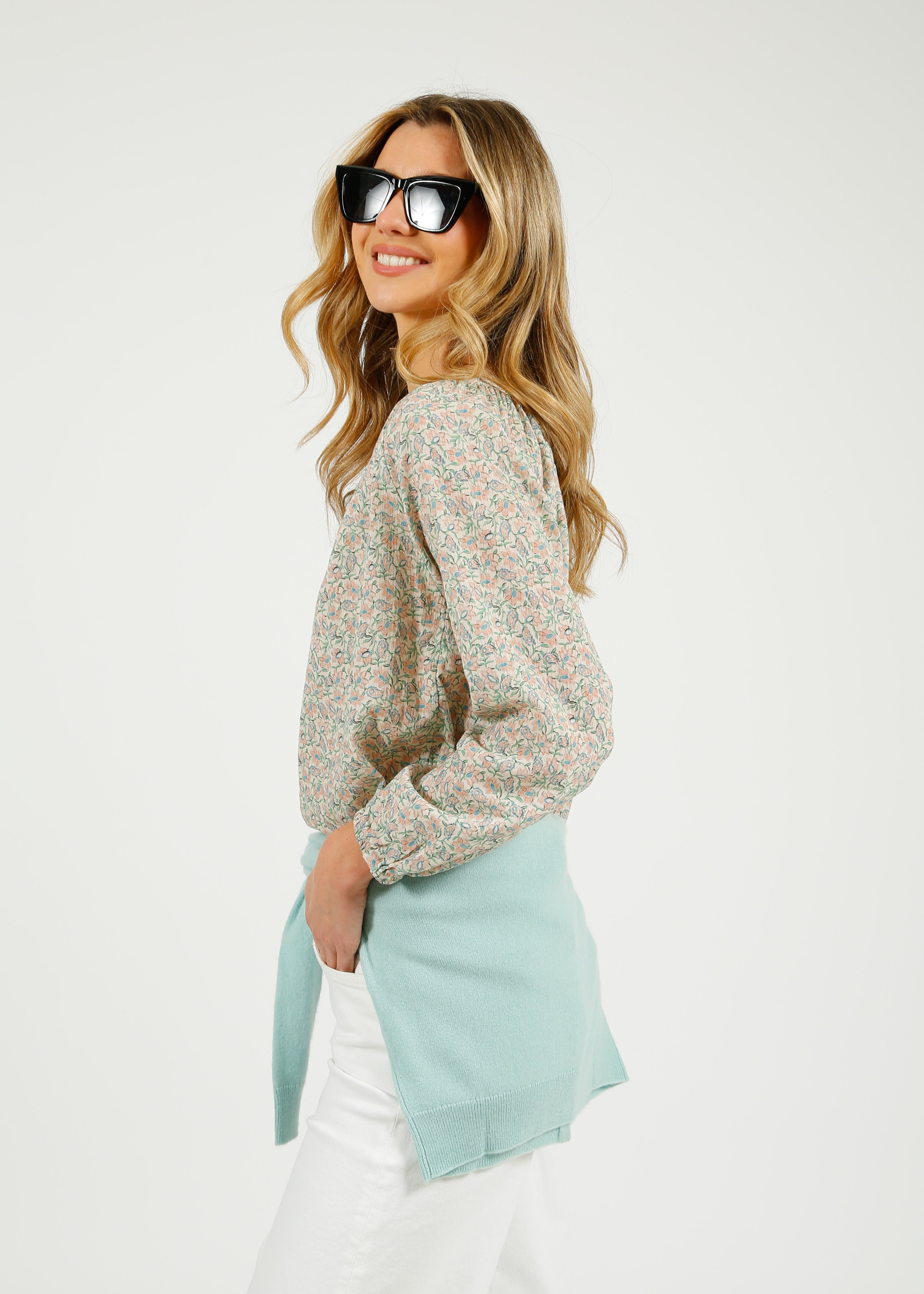 Primrose Park Jess Blouse in Block Print Cream