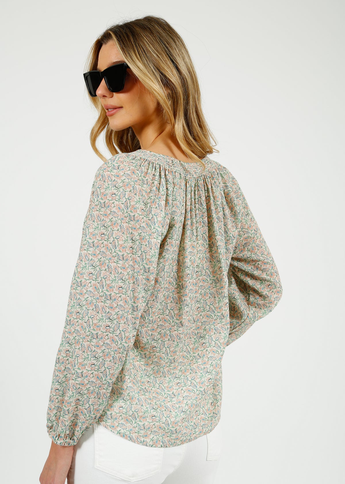 Primrose Park Jess Blouse in Block Print Cream