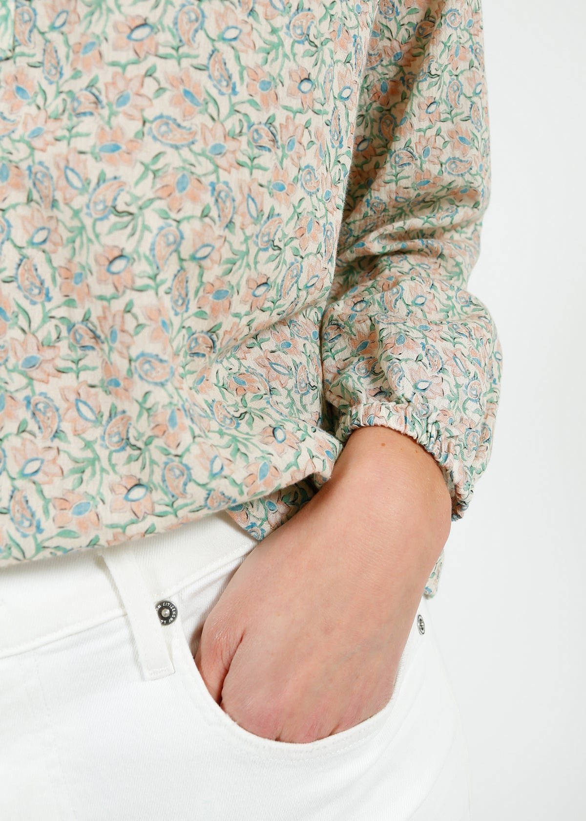 Primrose Park Jess Blouse in Block Print Cream