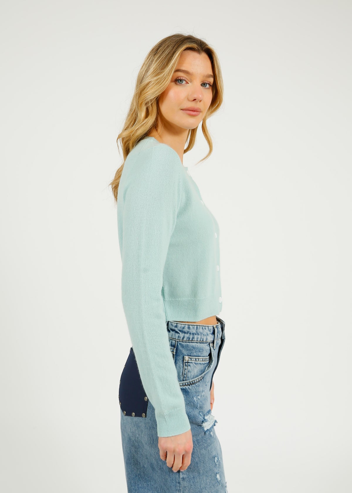 PARK Cashmere Cardigan  in Seafoam