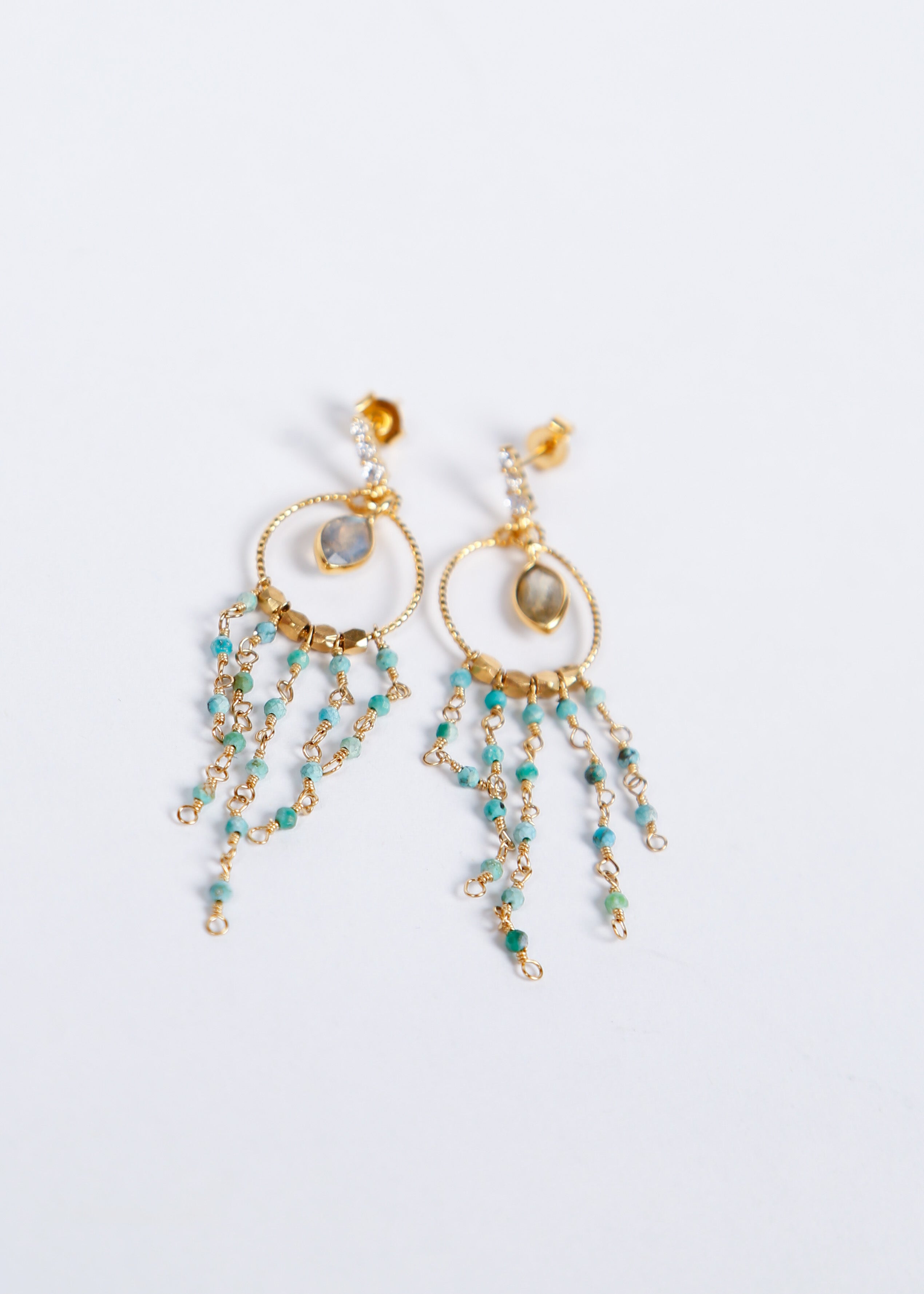 HANKA Gypsie Earring in Turquoise, Labradorite