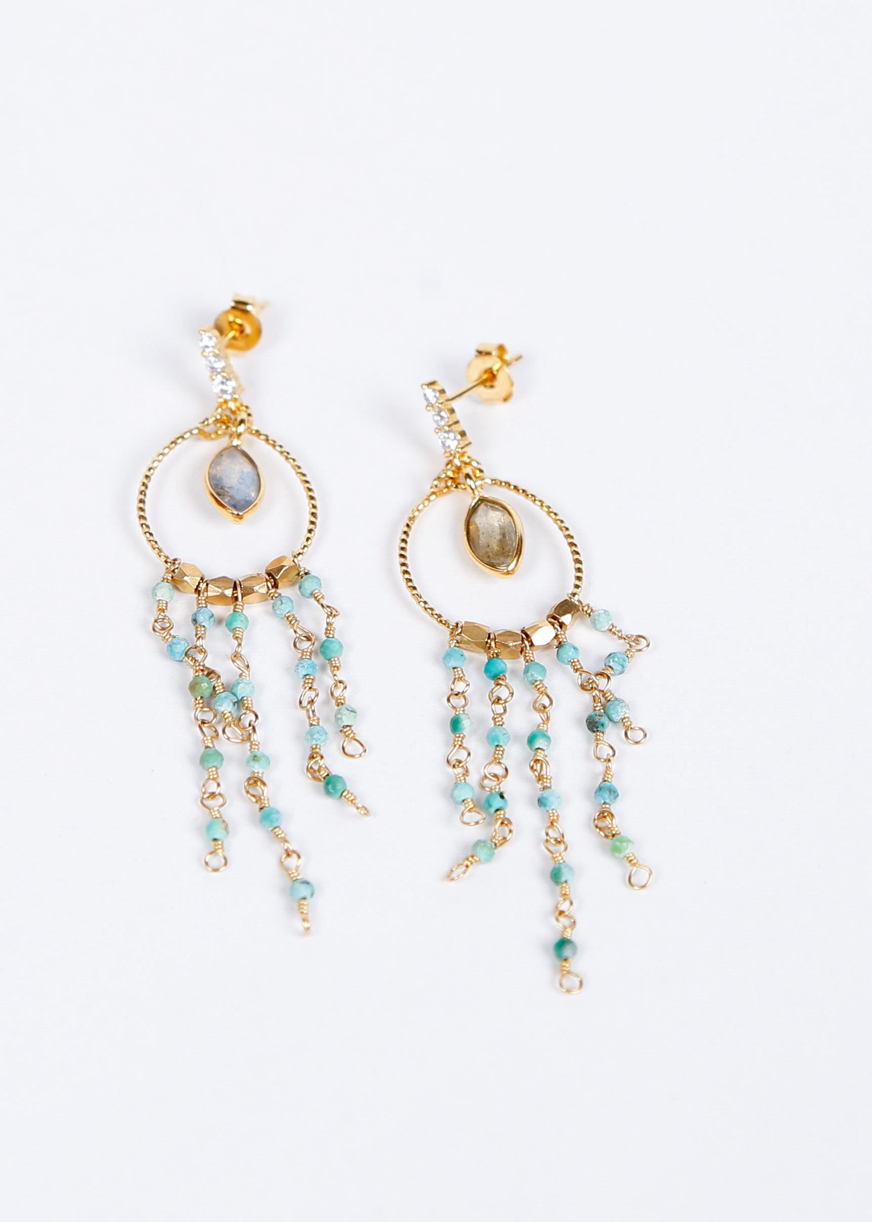 HANKA Gypsie Earring in Turquoise, Labradorite