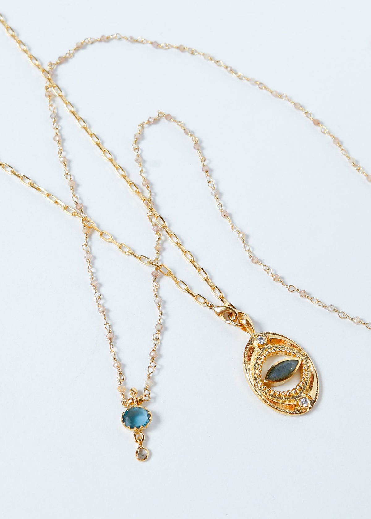 HANKA Gabriel Necklace in Zircon, Topaz, Polki