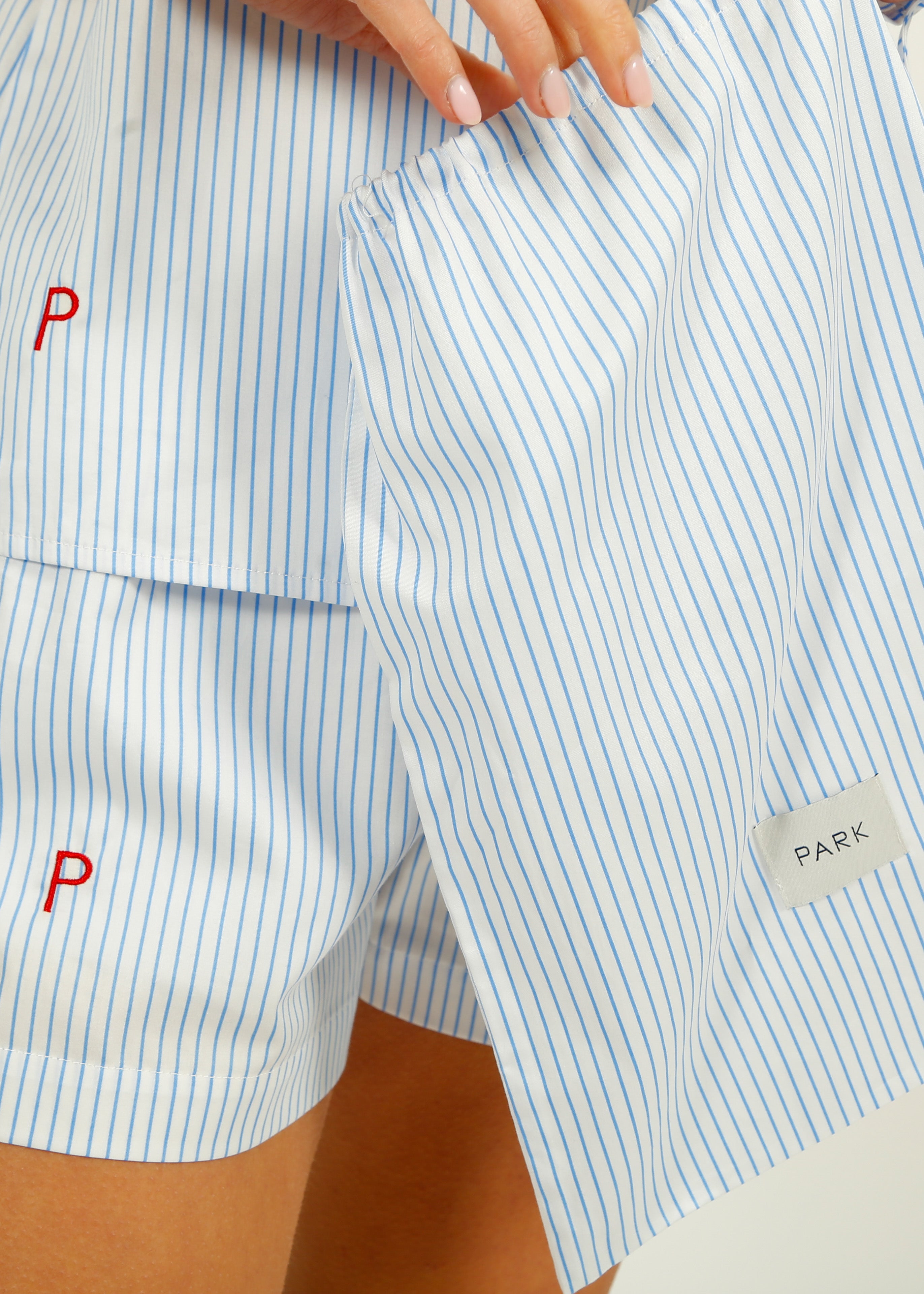 PARK Holiday Shop Stripe Cami Set in Blue Stripe