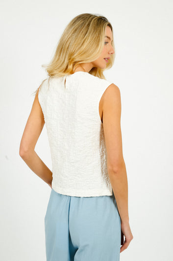 HW Crinkle Top in Off White