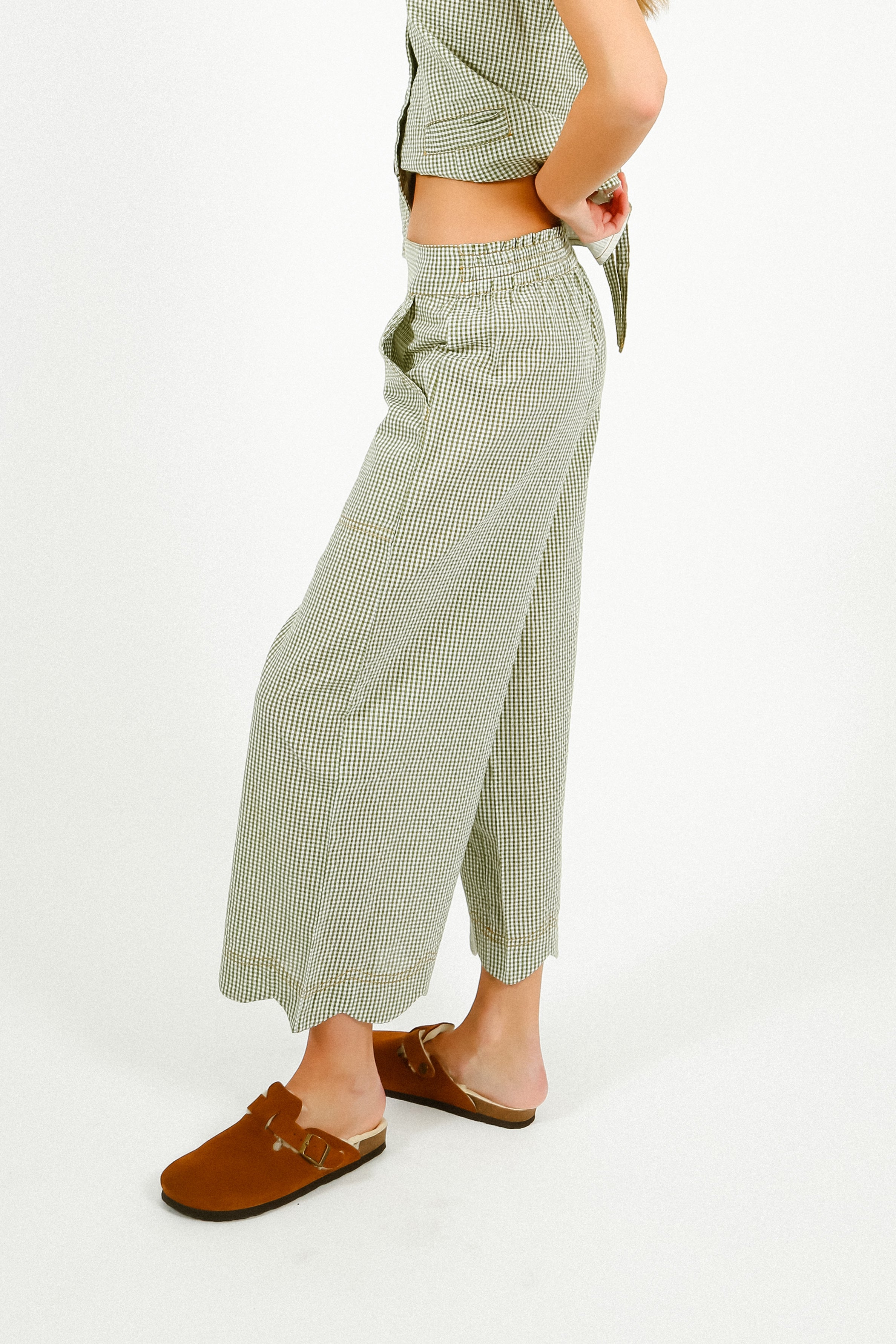 BONTE Aide Trouser in Green Gingham