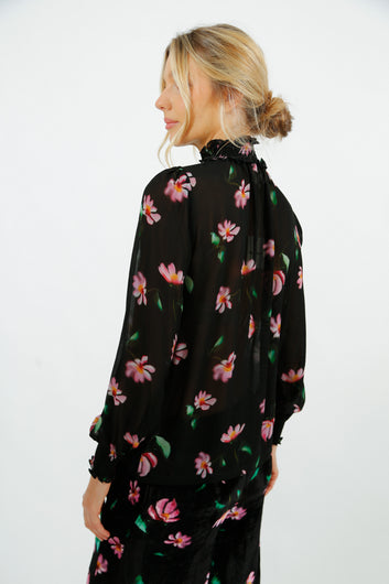 Primrose Park Tracy Top in Blurred Floral | Sheer Floral Blouse