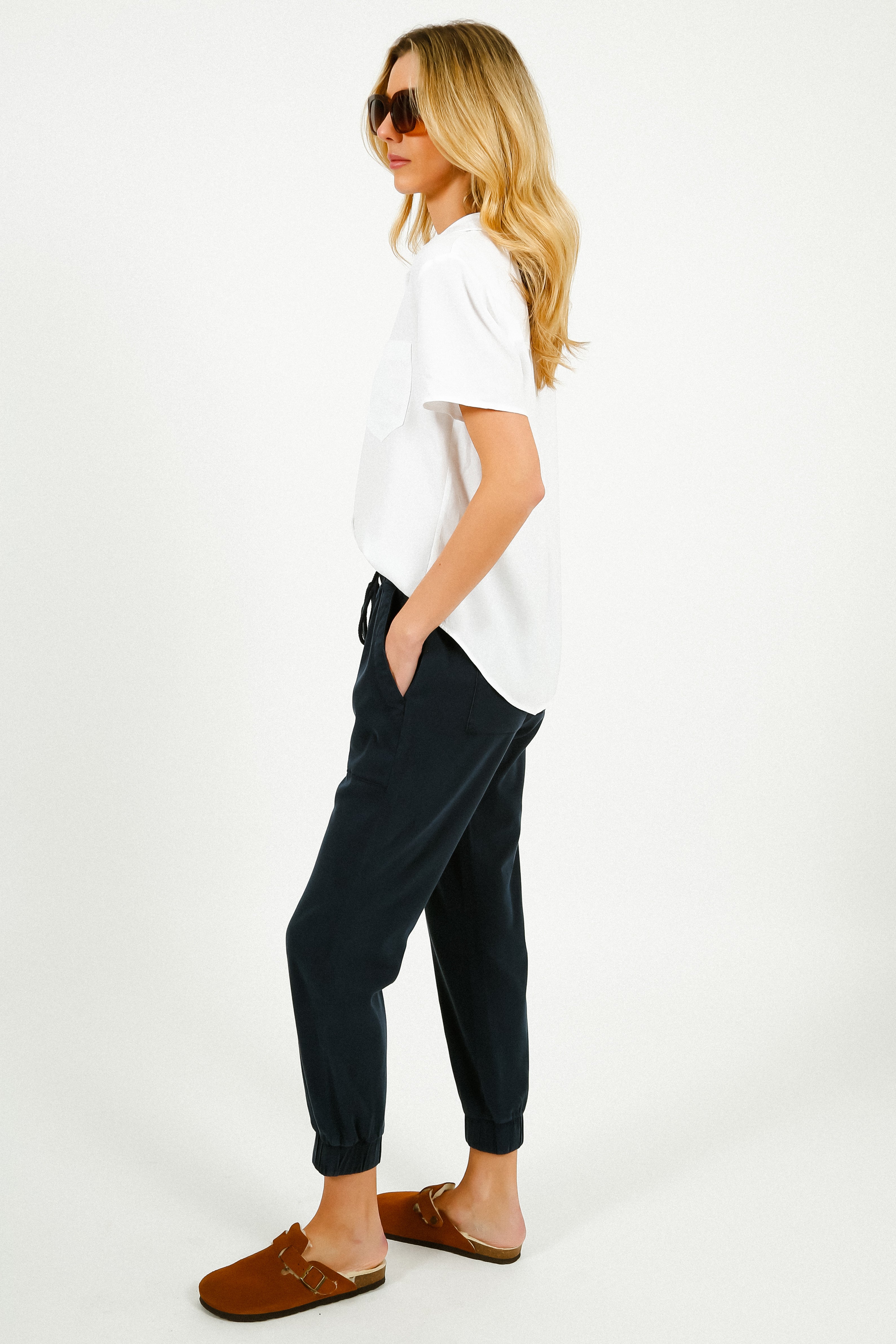 BD Short Sleeve Pocket Button Down in White