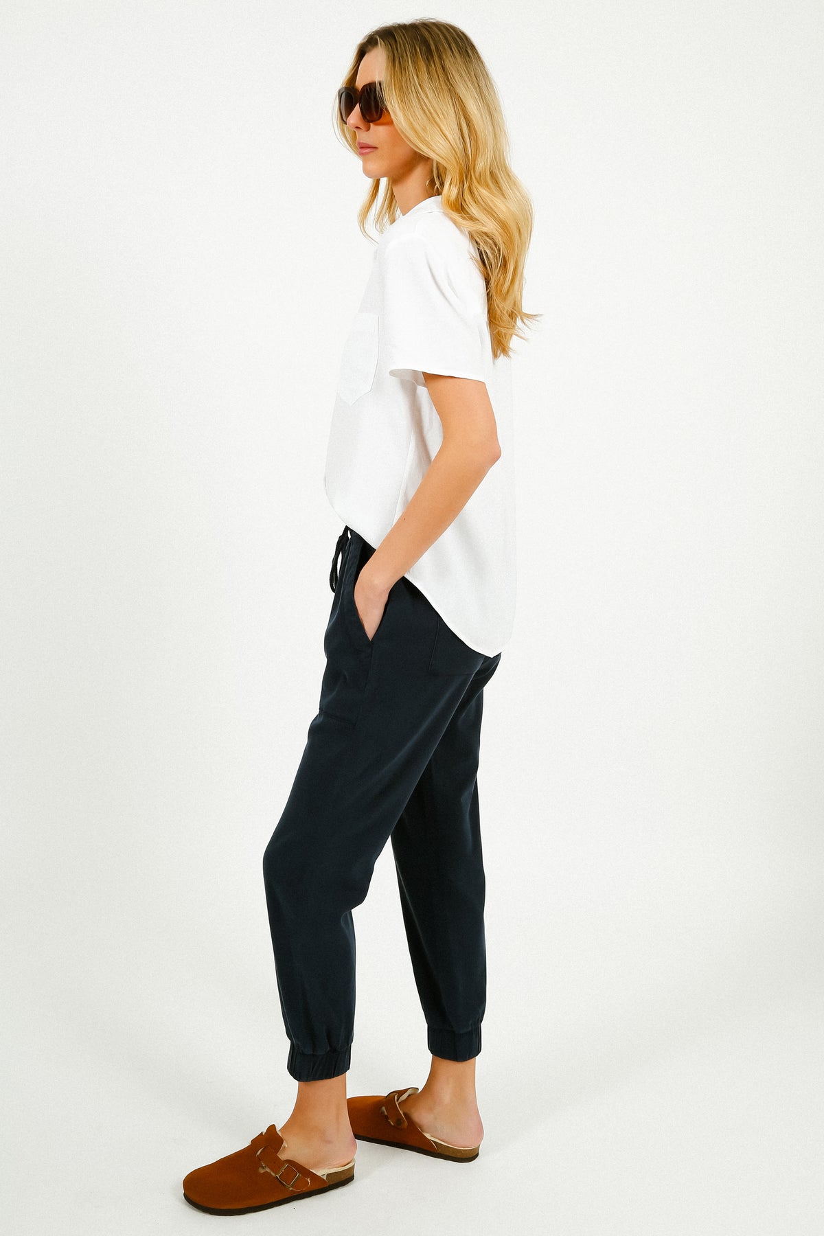 BD Short Sleeve Pocket Button Down in White