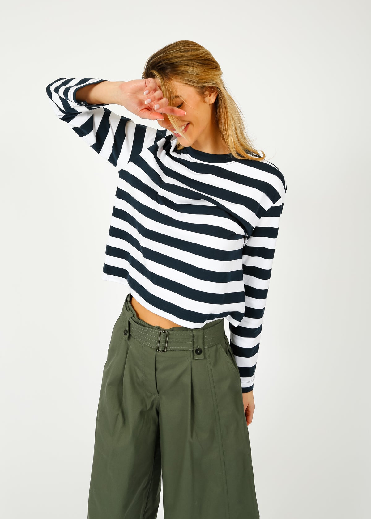 SLF Essential LS Striped Tee in Dark Sapphire
