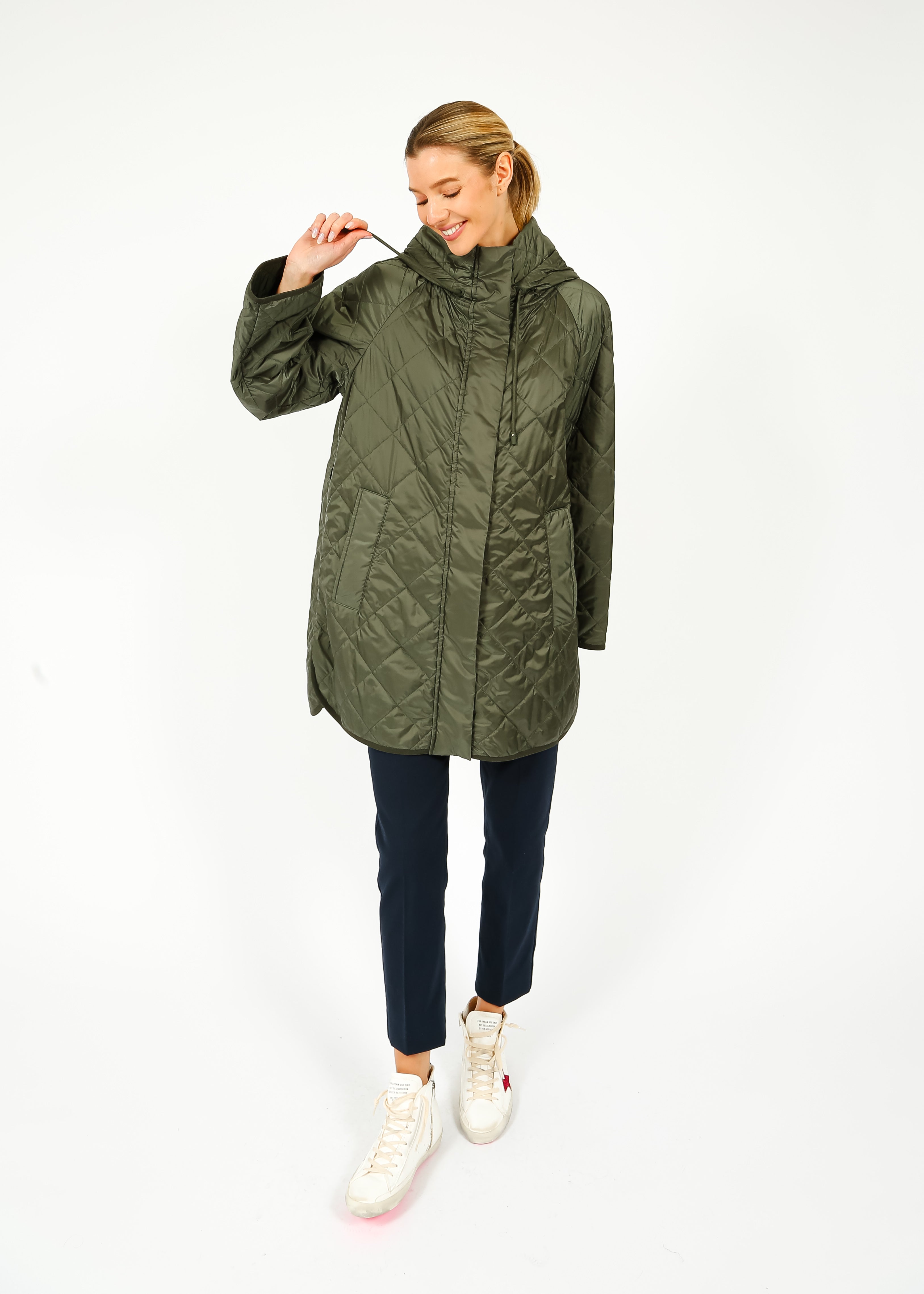 MM Ribera Quilted Coat in Khaki