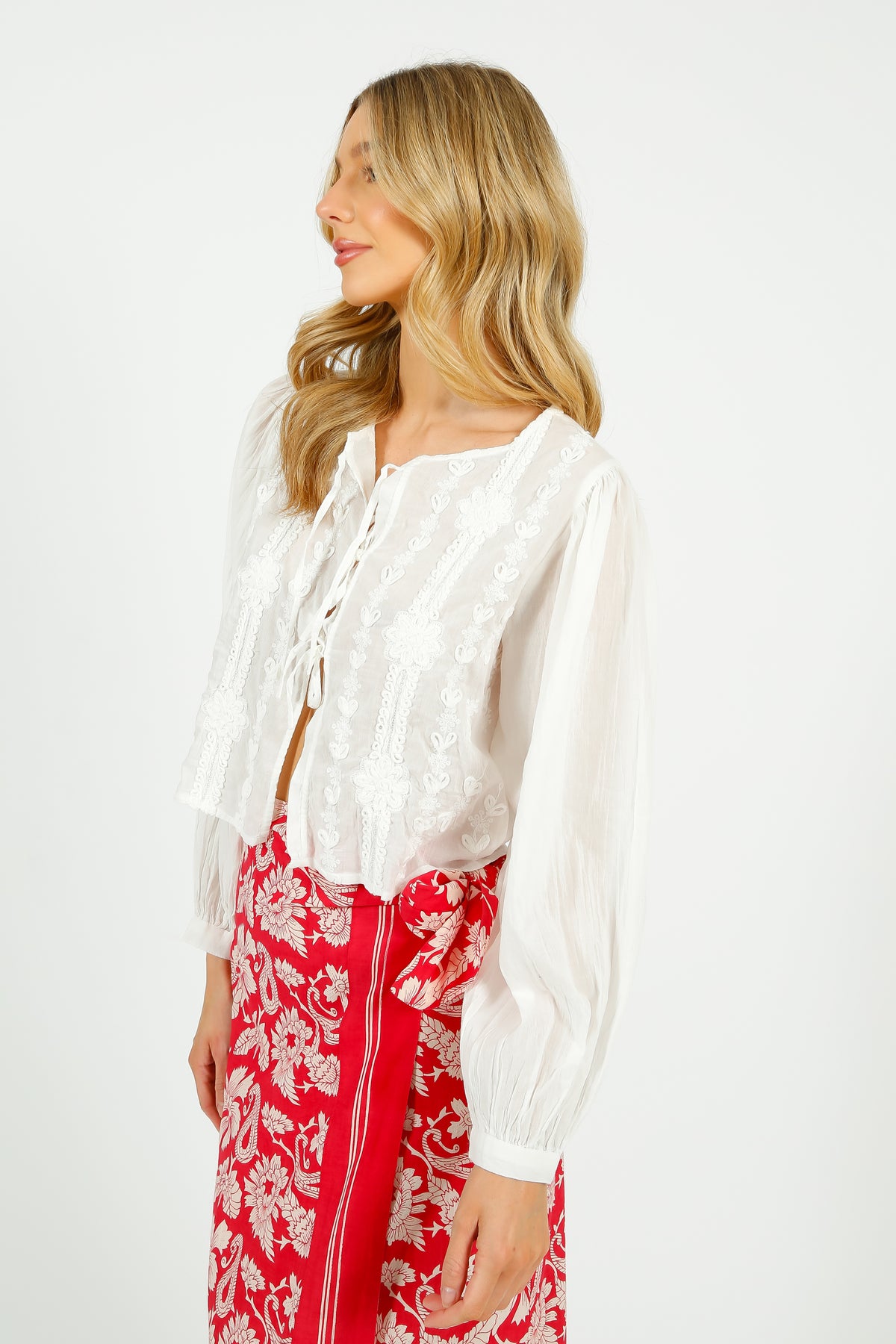 MAISON H Ludovica Blouse in Pearl