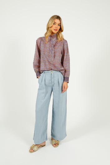 MAISON H Marisa Linen Pant in Sky