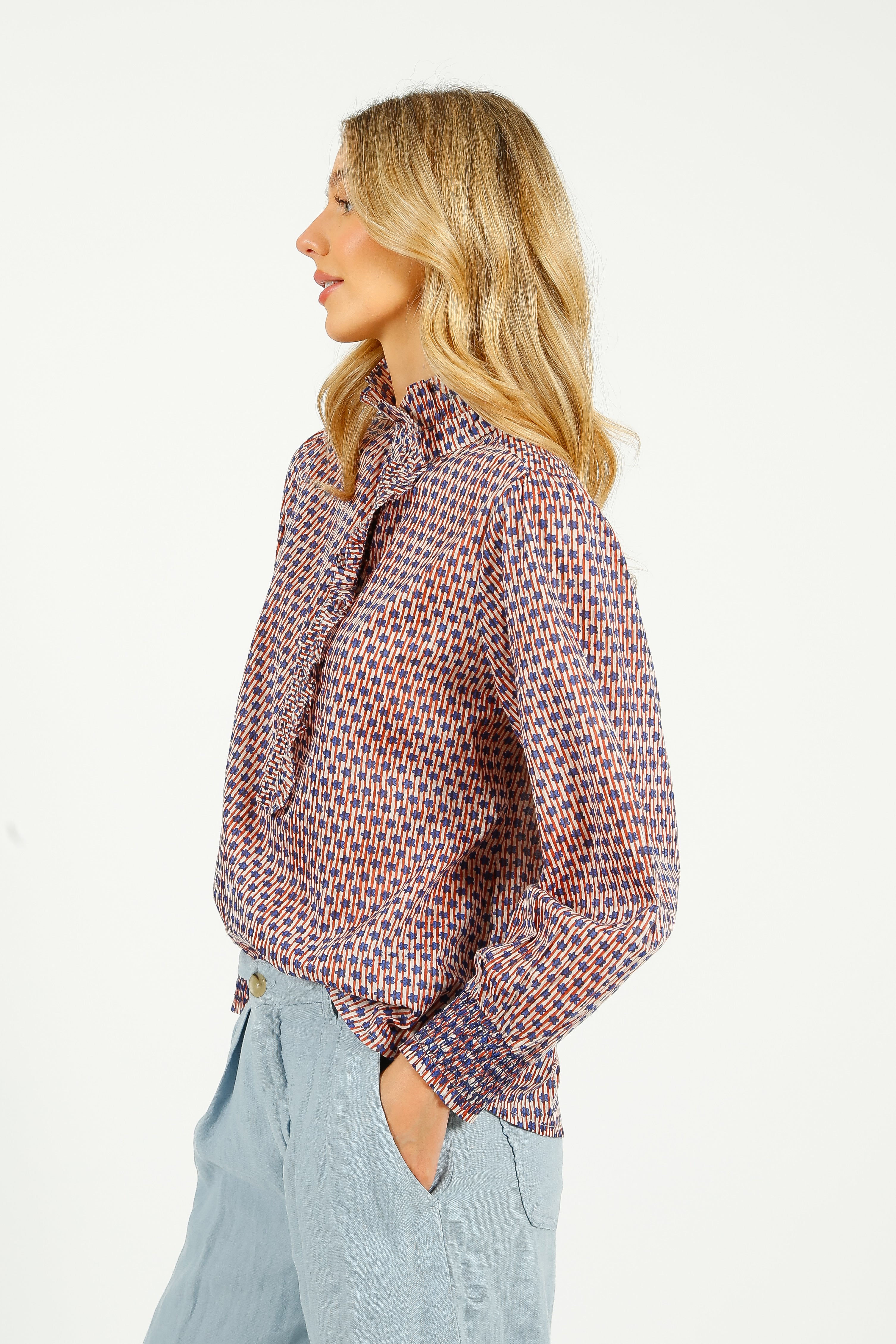 BONTE Aida Shirt in Ecru, Brown