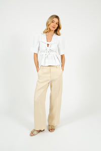 You added <b><u>GANNI W0309 Washed Stretch Cotton Tie Strap Blouse in Bright White</u></b> to your cart.