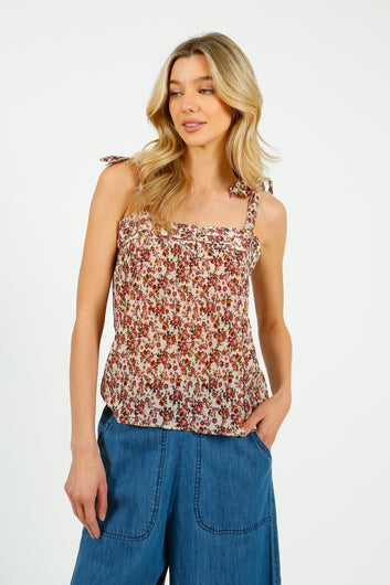 E&I Bou Tie Cami in Pink Forget Me Not