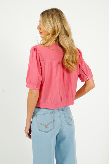 E&I Brunelle Blouse in Raspberry