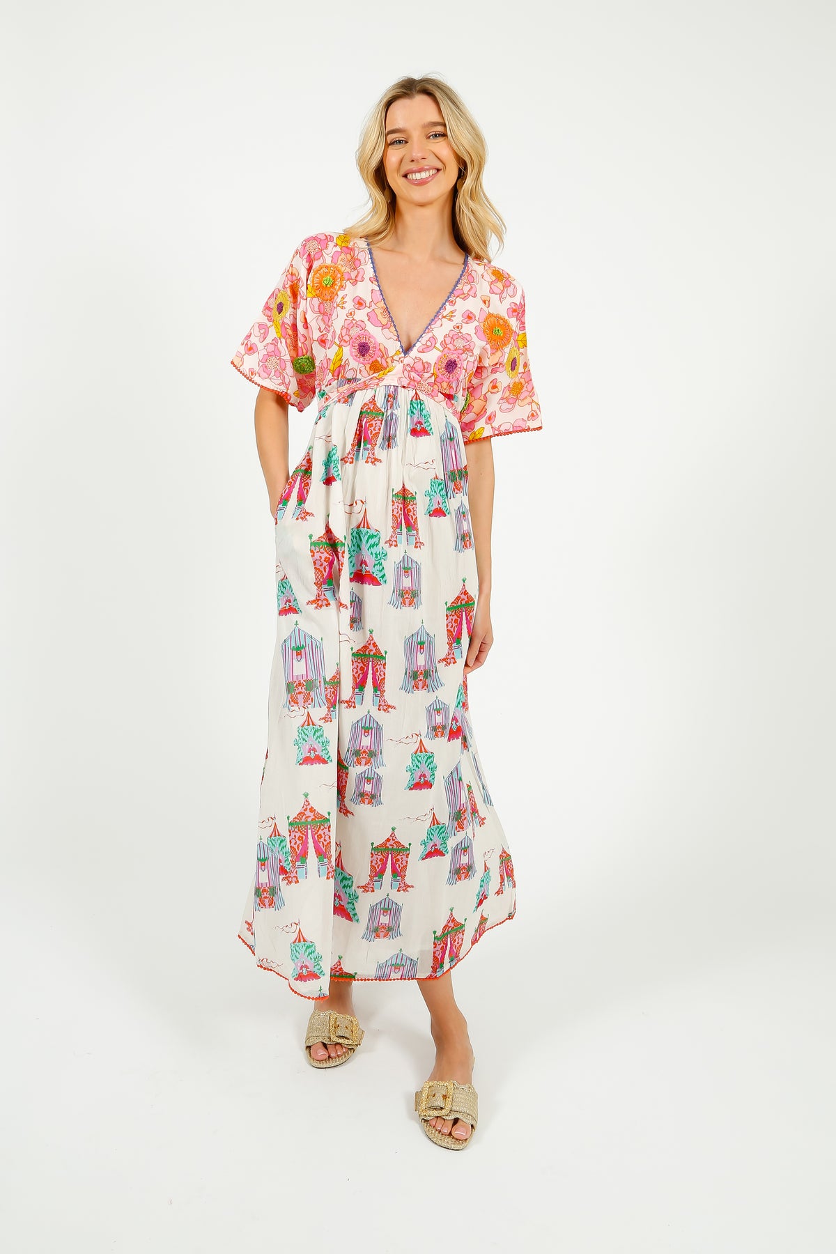 PDS 443 Tea Tents Mix Long Dress