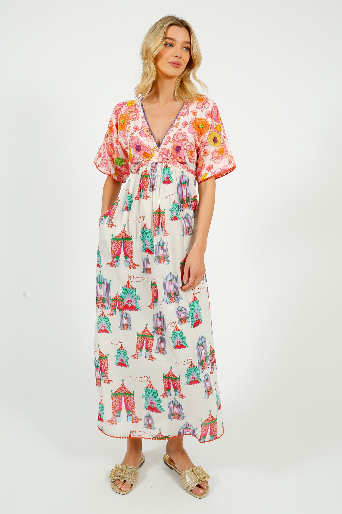PDS 443 Tea Tents Mix Long Dress