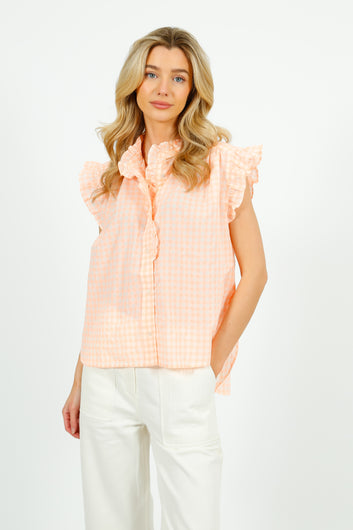BR Coyote Checked Blouse in Orange