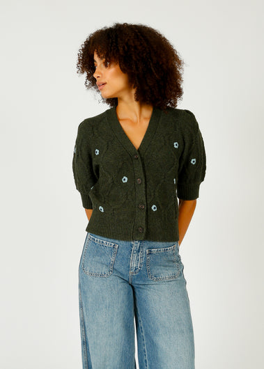 RAILS Isla Knit Cardi in Forest Daisies