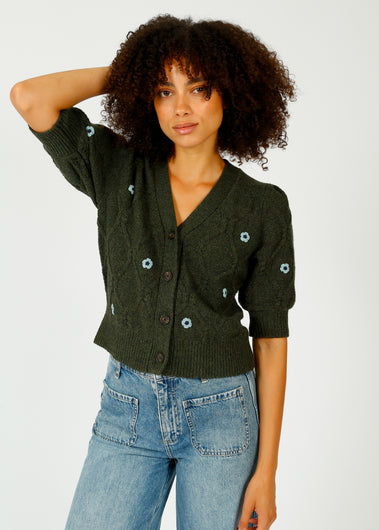 RAILS Isla Knit Cardi in Forest Daisies