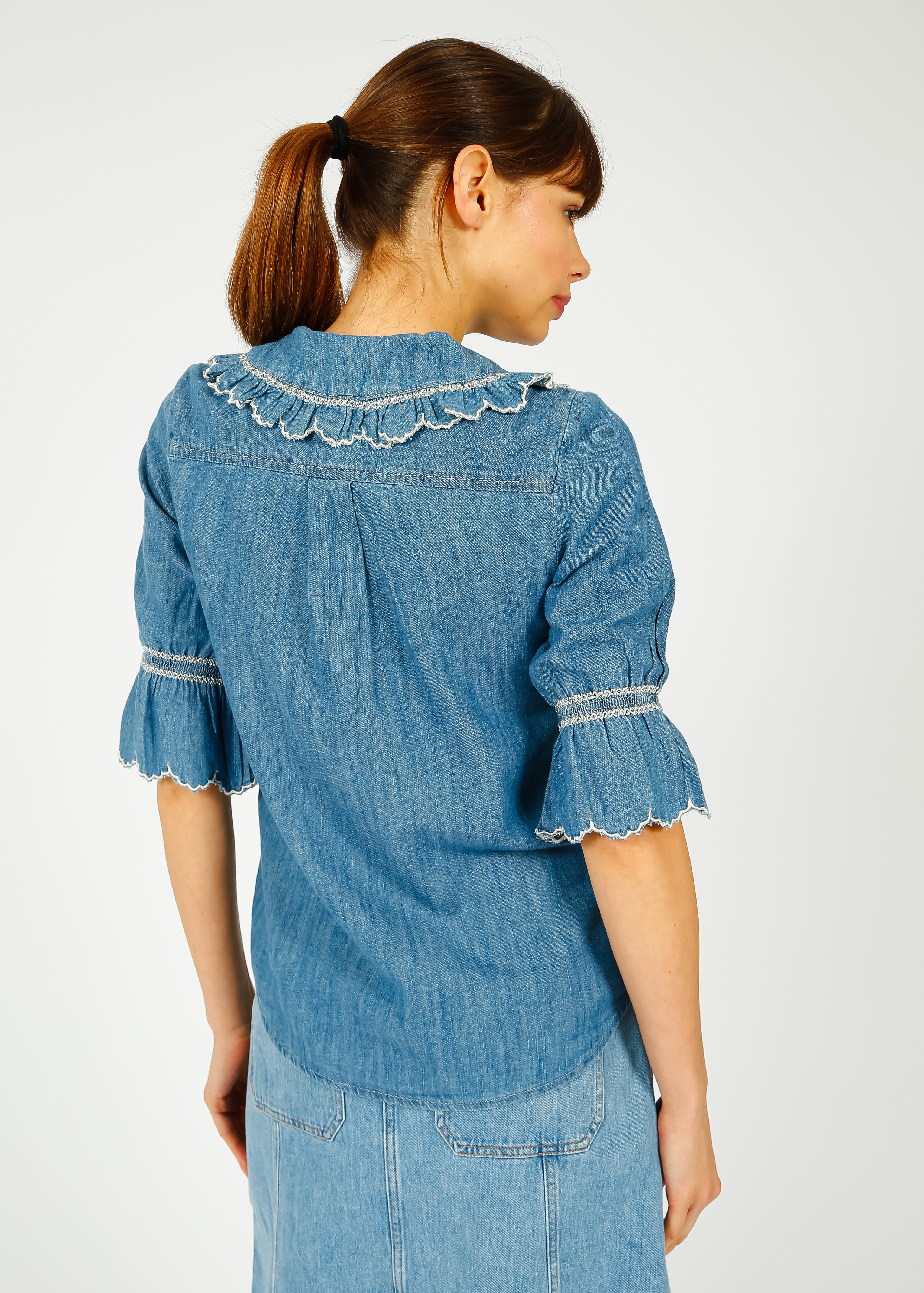 S&M Daisy Blouse in Indigo