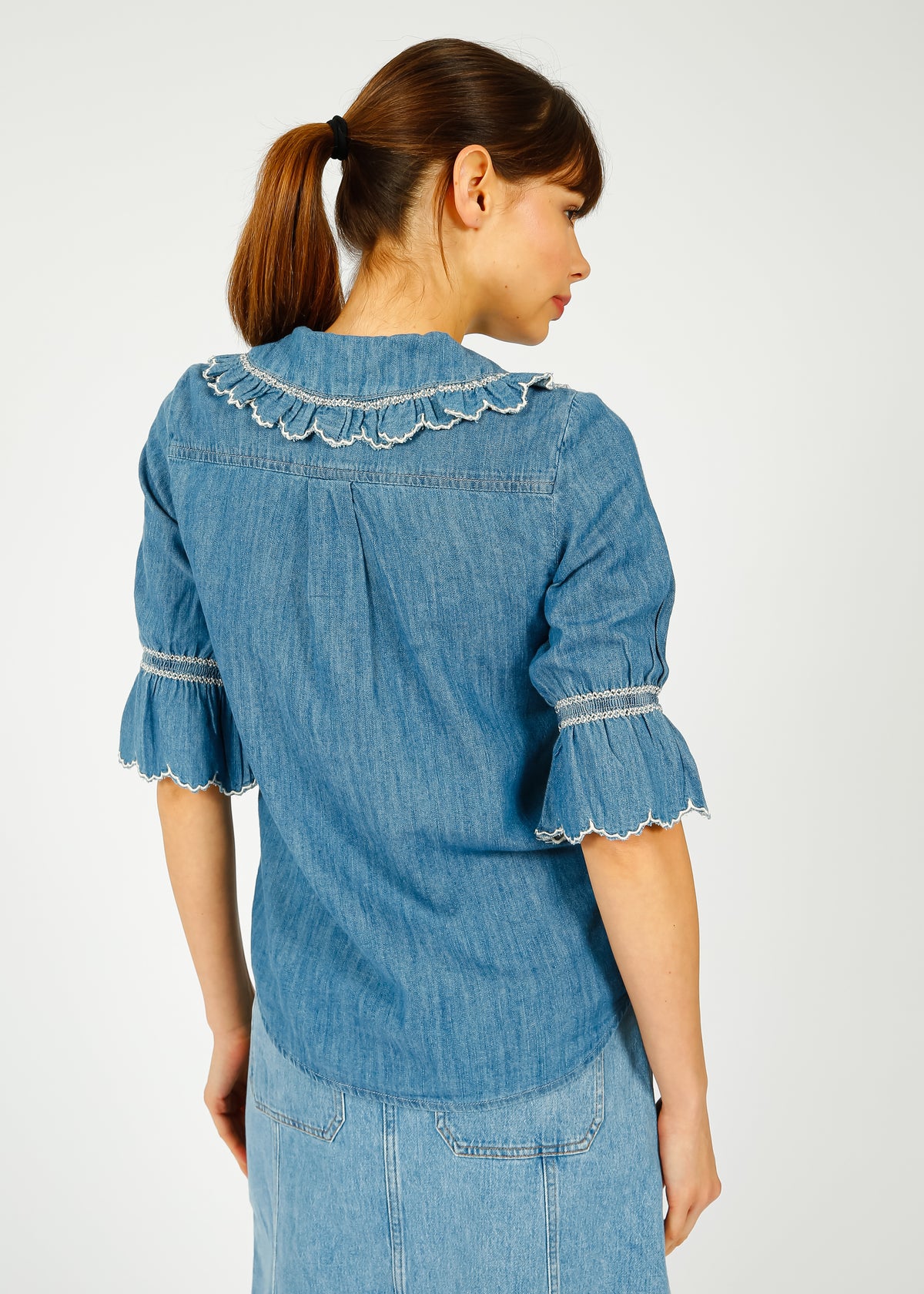 S&M Daisy Blouse in Indigo