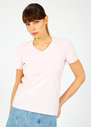 SLF Essential SS V Neck in Cradle Pink