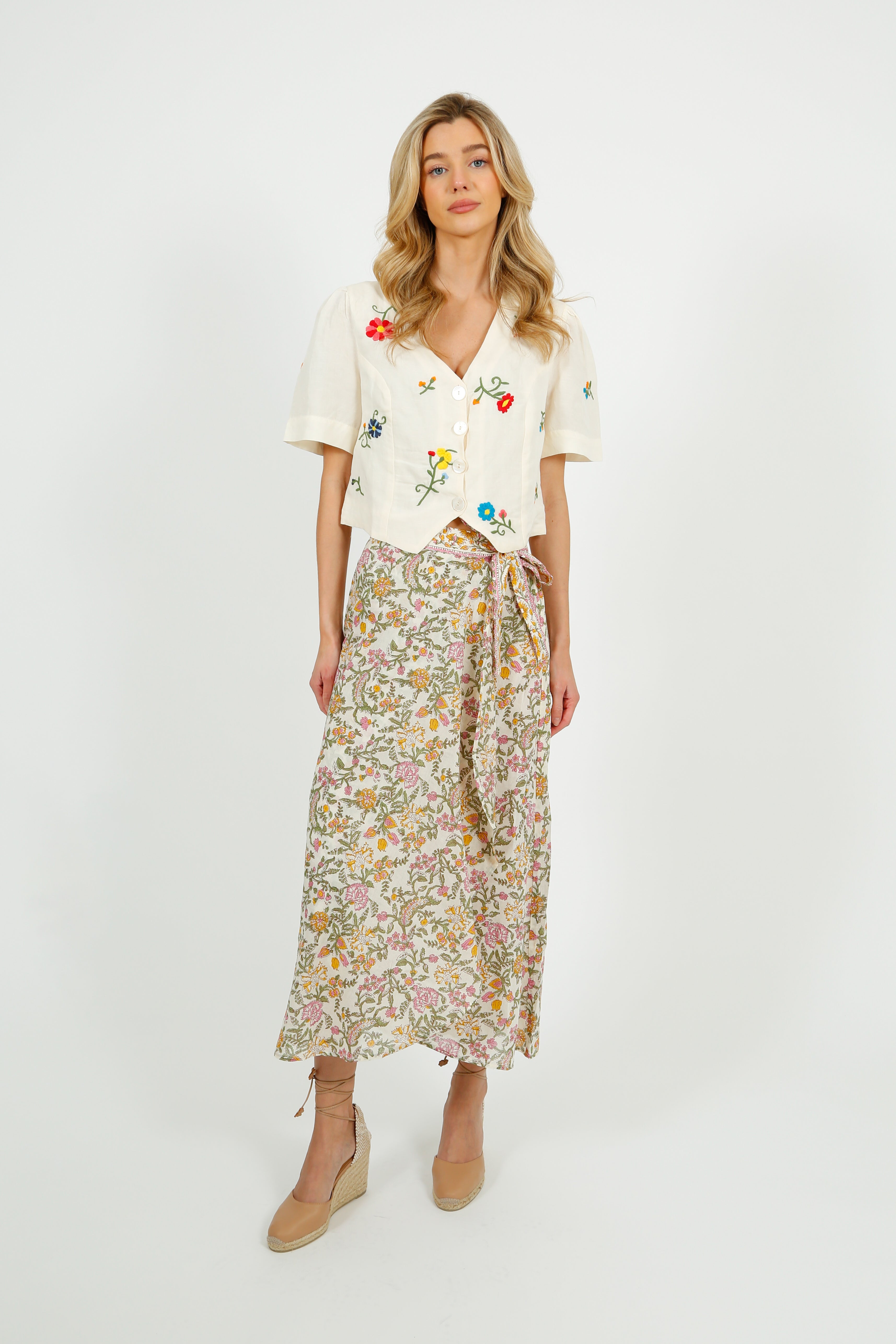 LM Lucia Skirt in Cream Mimosa Spring