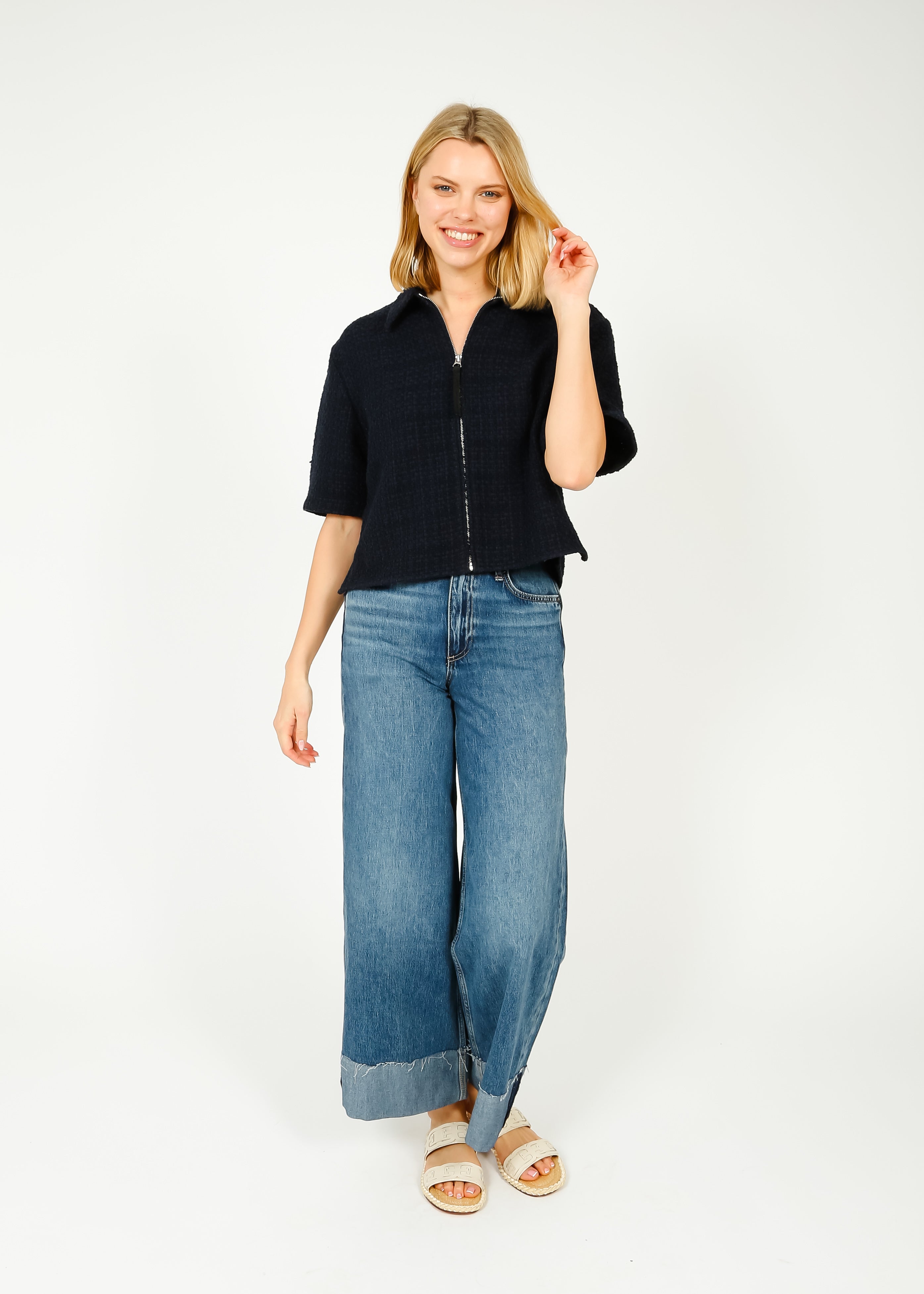 R&B Sofie Crop Cuff Jean in Pebbles