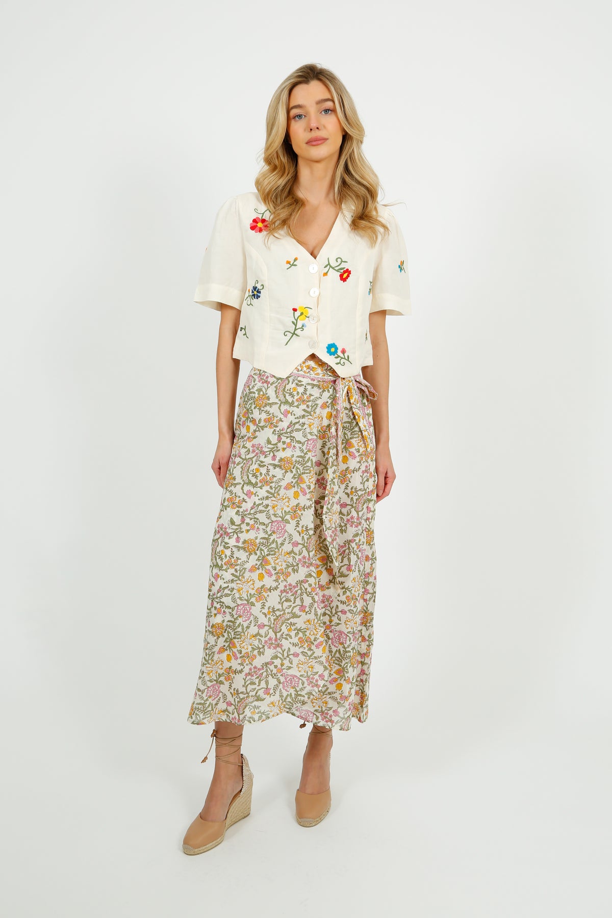 LM Lucia Skirt in Cream Mimosa Spring