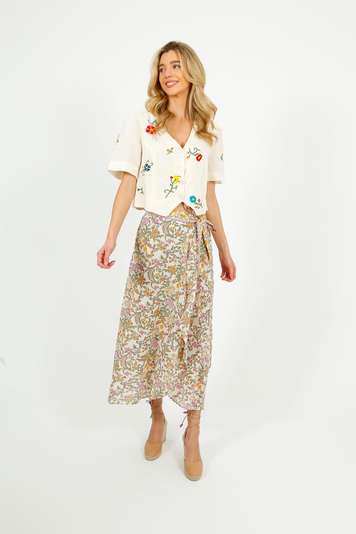 LM Lucia Skirt in Cream Mimosa Spring