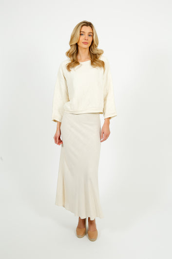 SLF Viva Lena Linen Mix Skirt in Sandshell